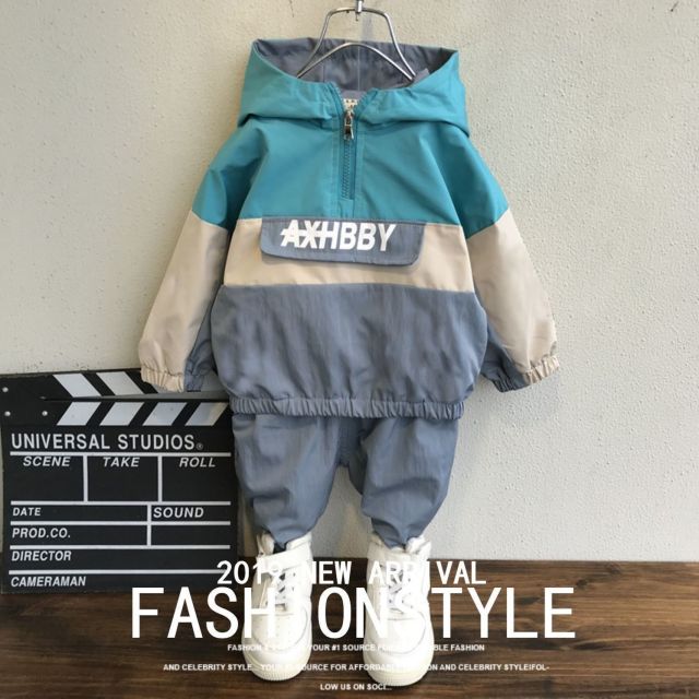 Boys Girls Spring Autumn Sport Clothing Set 2pcs Hoodies Pants Outfit Kids Casual Plus Velvet Tracksuits