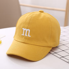 Load image into Gallery viewer, Baseball Cap for Girls Boy Hats Sunscreen Baby Hat Hip Hop M Letter Embroidered Cute Kids Caps 1-12Y
