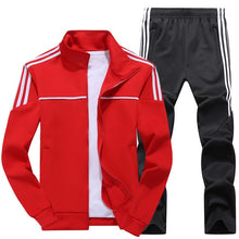 Load image into Gallery viewer, New Men&#39;s Spring Autumn Sportswear 2 Piece  Sports Suit Jacket+Pant Sweatsuit Male Tracksuit Asia Size L-4XL
