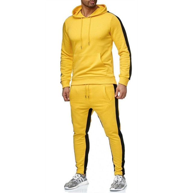 New 2-piece Men Hoodies Suit Fleece Warm Tracksuit Sweatshirt  Hoodie+Sweat pants Jogging suit