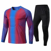 Load image into Gallery viewer, Sponge Protection Goalkeeper Tracksuit Kids Adult Long Sleeves Soccer Jersey Set Goalie Football Uniform
