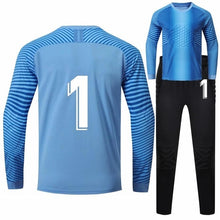 Load image into Gallery viewer, Sponge Protection Goalkeeper Tracksuit Kids Adult Long Sleeves Soccer Jersey Set Goalie Football Uniform
