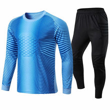Load image into Gallery viewer, Sponge Protection Goalkeeper Tracksuit Kids Adult Long Sleeves Soccer Jersey Set Goalie Football Uniform
