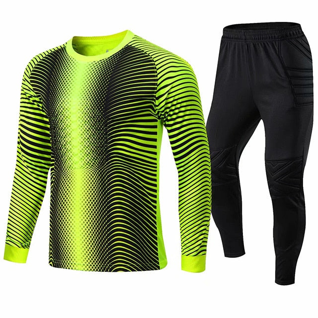 Sponge Protection Goalkeeper Tracksuit Kids Adult Long Sleeves Soccer Jersey Set Goalie Football Uniform