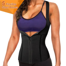 Load image into Gallery viewer, Junlan Women Compression Shaping Vest Zipper Neoprene Reducing Tops Shaperwear Slimming Waist Trainer Control Body Shapers
