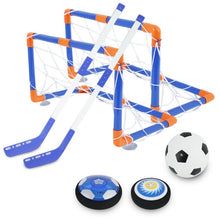 Load image into Gallery viewer, 2 in 1 Soccer Hockey Set USB Charging Hover Ball with Colorful LED Lights and Foam Bumper Air Floating Football
