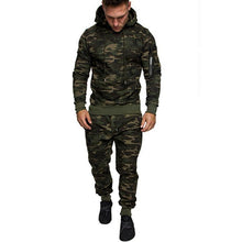 Load image into Gallery viewer, 2 Pieces Tracksuit Men&#39;s Hoodie Set Military Camouflage Muscle Man Autumn Winter Tactical Sweat Top and Jacket Pants
