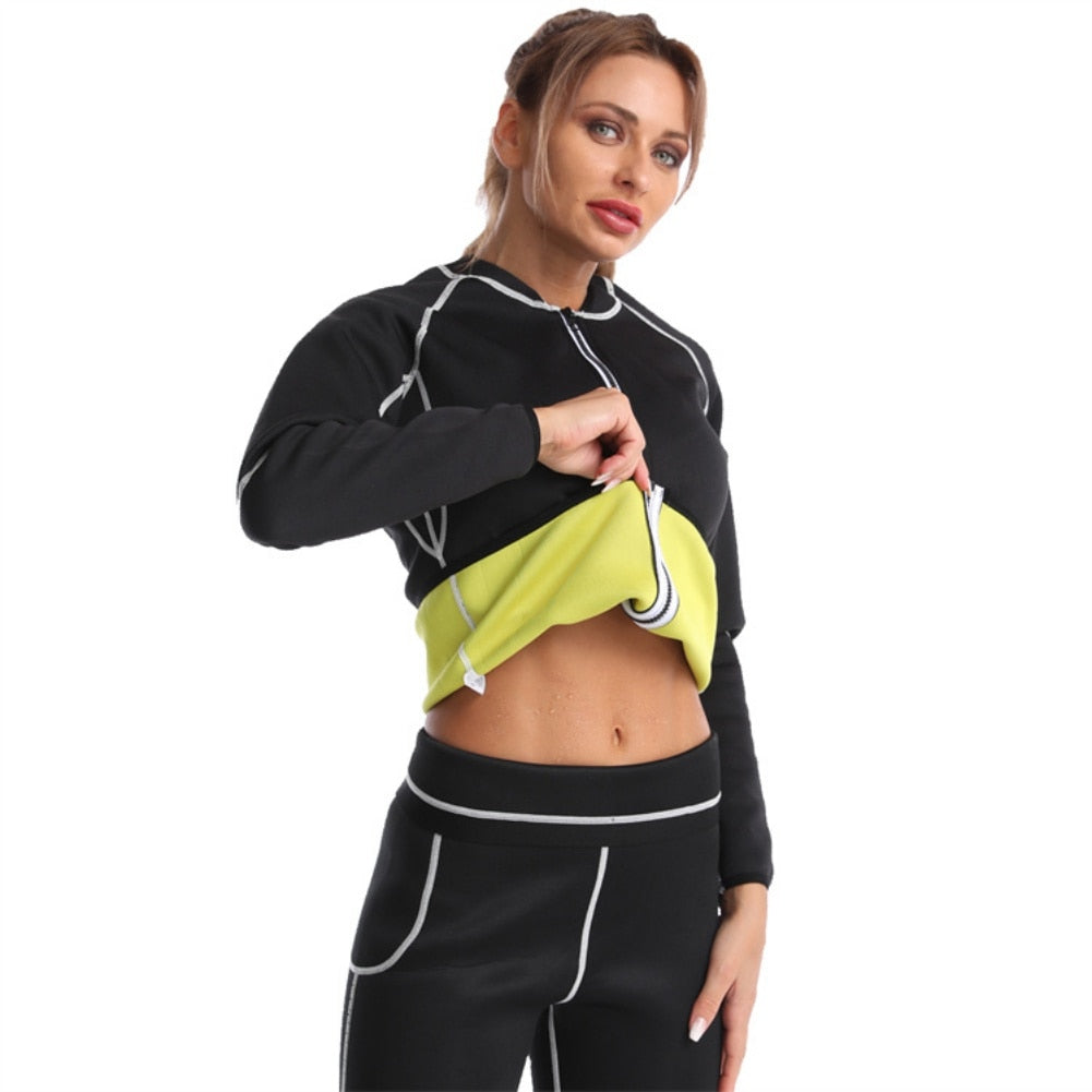 Long Sleeve Neoprene Waist Trimmer Sauna Suit Breathable Abdomen Increase Sweating Burning Fat Weight Loss Fitness Corset New
