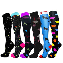 Load image into Gallery viewer, Multi Pairs Men Women Compression Socks Nurses Edema Diabetic Crossfit Atheletics Golfs Hiking Running Soccer Socks
