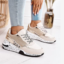 Load image into Gallery viewer, Women Sneakers Leopard Print Lace-Up Platform Sports Breathable Sneakers

