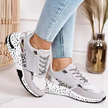 Load image into Gallery viewer, Women Sneakers Leopard Print Lace-Up Platform Sports Breathable Sneakers

