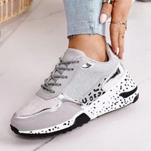 Load image into Gallery viewer, Women Sneakers Leopard Print Lace-Up Platform Sports Breathable Sneakers
