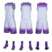 Load image into Gallery viewer, Adult Kids Basketball Jersey Sets Men Women Blank Sport Clothes Kits Breathable Girl Boys Basketball Uniforms Training Suit
