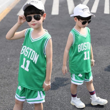 Load image into Gallery viewer, Basketball Jersey Sports Suit for Children Training Sets Letter Print 2pcs Vest+Shorts Kids Clothes
