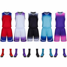 Load image into Gallery viewer, Men Universal Basketball Jersey Sets Women Teen Blank Sport Clothes Breathable Basketball Uniforms  Boy Girl Training Suit
