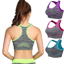 Load image into Gallery viewer, Shockproof Quick Dry Sports Bra Women Padded Gather Yoga Push Up Running Bra Seamless Workout Fitness Top
