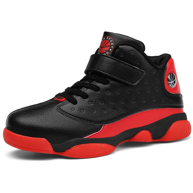 Children's Leather Running Shoe Boys Non-Slip Sneakers High-Top Basketball  Casual Sports Shoes