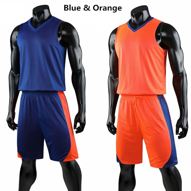 Double-sided Wearable Basketball Jersey Sports clothes Breathable Men basketball Training jerseys