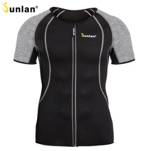 Load image into Gallery viewer, Junlan Body Shaper for Men Neoprene Slimming Shapewear Elastic Sauna Suit Waist Trainer T Shirt for Weight Loss Control
