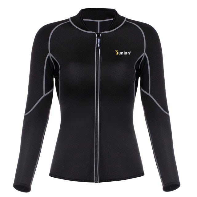 Junlan Women Sauna Suit Long Sleeve Neoprene Body Control Shapewear Slimming Tummy Shaper Sweat Reducing Bodysuit